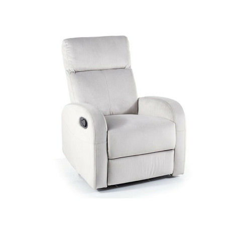 Fauteuil inclinable en velours "Olimp" - Velvet - Gris clair - l 72 x H 101 cm