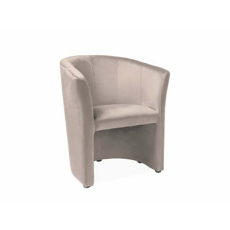 Fauteuil en velours "TM-1" - Beige - l 60 x H 76 cm