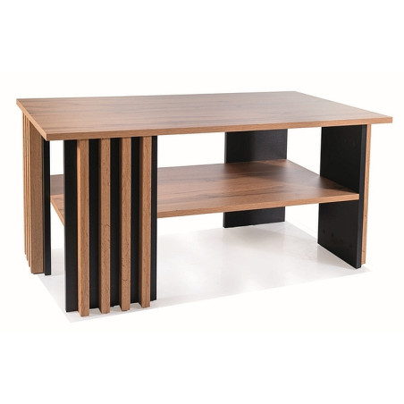 Table basse "Evita" - Marron chêne/Noir - L 100 x l 60 cm