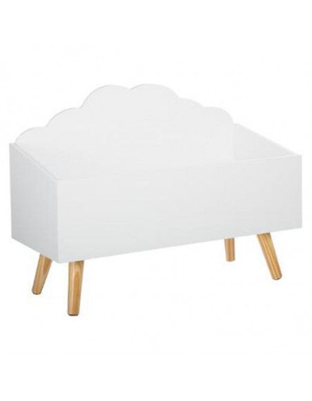 Coffre de rangement nuage - L 58 cm x P 28 cm x H 45 cm - Blanc