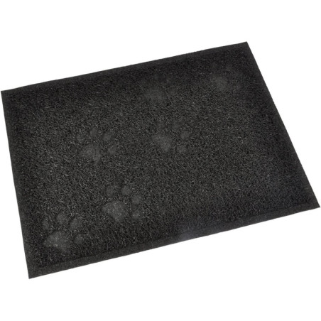 Tapis de litière rectange à motifs pattes - Noir - L 40 x l 30 cm