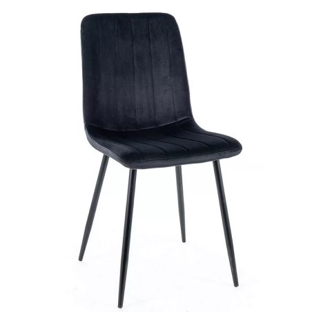 Chaise en velours "Alan" - Velvet - Noir - l 45 x H 91 cm