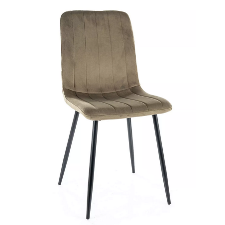 Chaise en velours "Alan" - Velvet - Vert Olive - l 45 x H 91 cm