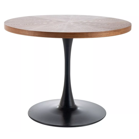Table ronde "Amadeo" - Marron/Noir - D 100 x H 76 cm