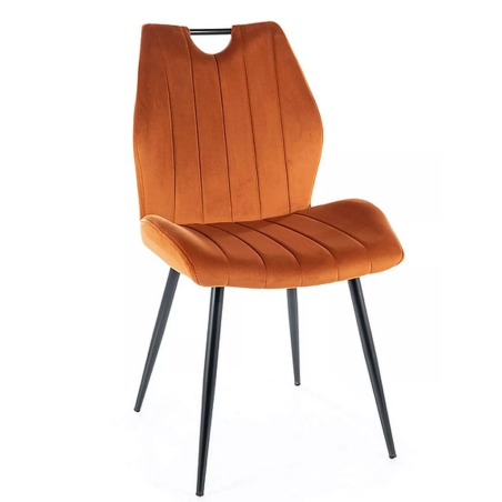 Chaise en velours "Arco" - Velvet - Orange - l 51 x H 91 cm