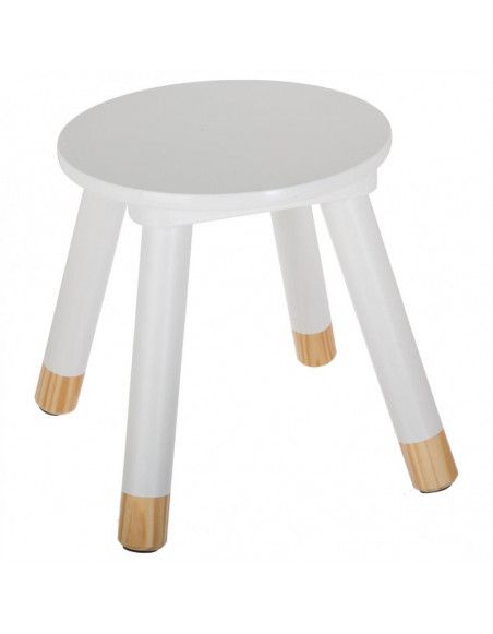 Tabouret enfant "Douceur" - 24 x 26,5 x 24 cm - Blanc