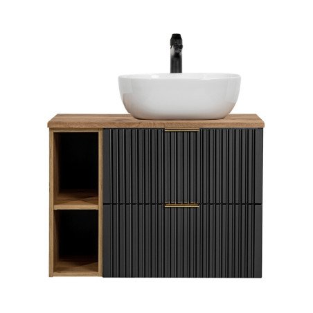 Meuble vasque à poser avec rangement 80 cm - Georgia Black