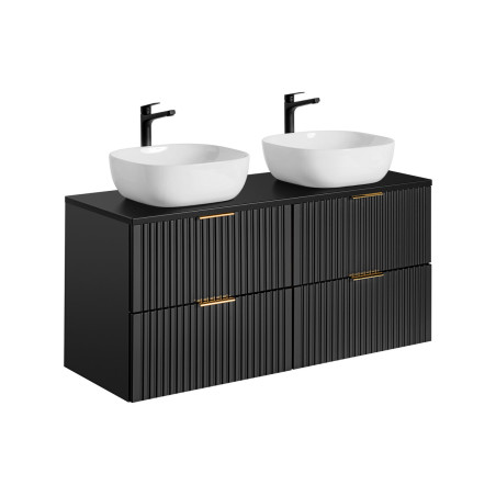 Ensemble meuble double vasques à poser 120 cm - Georgia Black