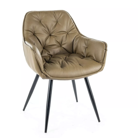 Chaise en cuir "Cherry" - Marron - l 57 x H 87 cm