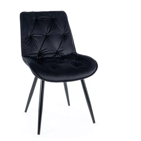 Chaise en velours "Cherry II" - Velvet - Noir - l 53 x H 88 cm