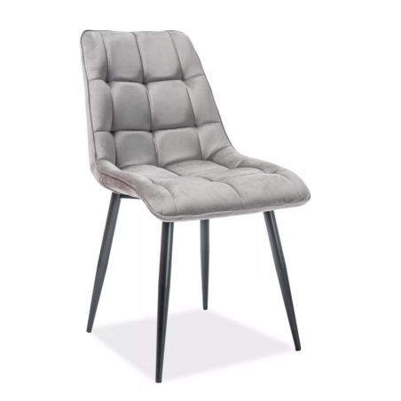 Chaise en velours "Chic D" - Velvet - Gris - l 50 x H 88 cm
