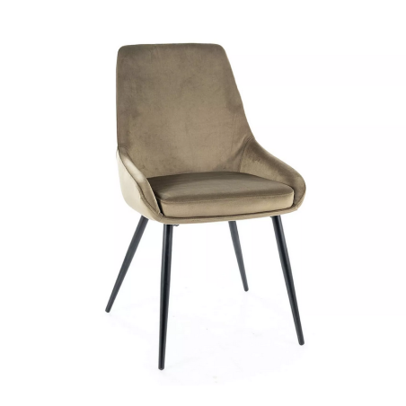 Chaise en velours "Cobe" - Velvet - Marron clair - l 49 x H 85 cm