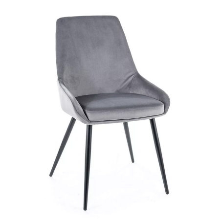 Chaise en velours "Cobe" - Velvet - Gris Foncé - l 49 x H 85 cm