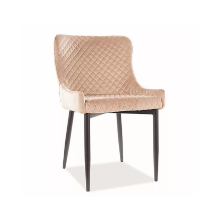 Chaise en velours "Colin B" - Velvet - Beige - l 52 x H 82 cm