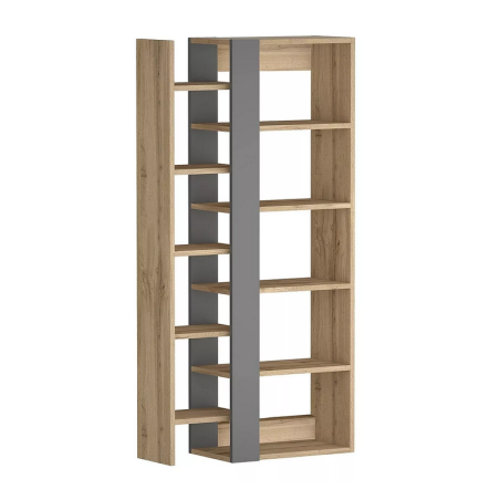 Bibliothèque "Combo" - Marron clair /Gris anthracite - H 165 x L 80 cm