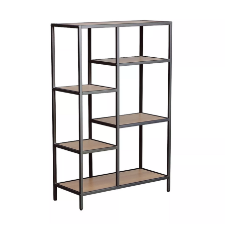 Bibliothèque "Costa B" - Marron/Noir - L 70 x H 109 cm