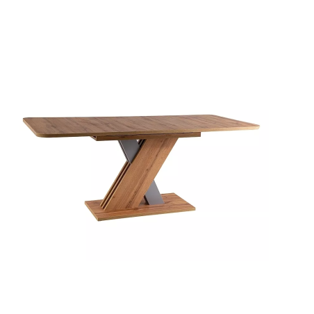 Table à manger extensible "Exel" - Marron/Argenté - L 140 x H 76 cm