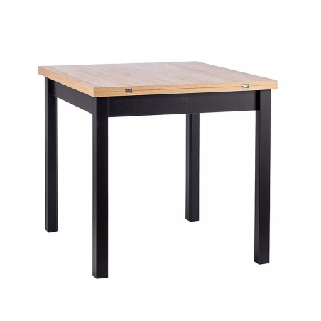 Table à manger extensible "Flip" - Beige/Noir - L 80(160) x l 80 cm