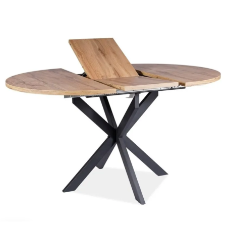 Table à manger extensbile "Gaston" - Marronclair/Noir - L 100(135) x H 75 cm