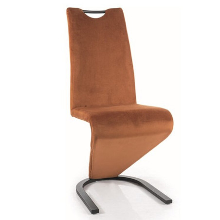 Chaise en velours "H090" - Velvet - Orange - l 43 x H 102 cm