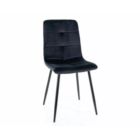 Chaise en velours "Ivo" - Velvet - Noir - l 45 x H 91 cm