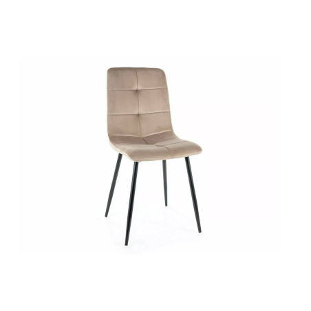 Chaise en velours "Ivo" - Velvet - Beige - l 45 x H 91 cm