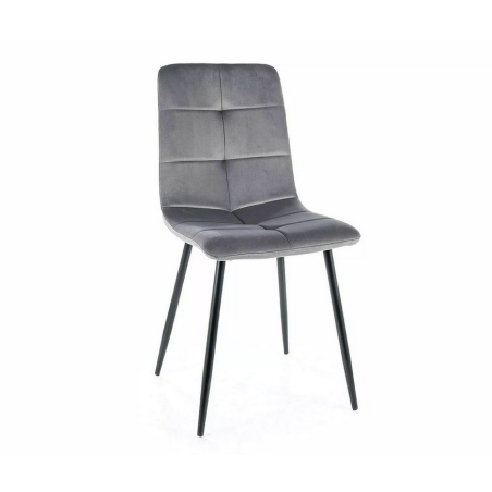 Chaise en velours "Ivo" - Velvet - Gris - l 45 x H 91 cm