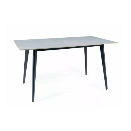 Table à manger "Ivy" - Gris/Noir - L 140 x l 80 cm