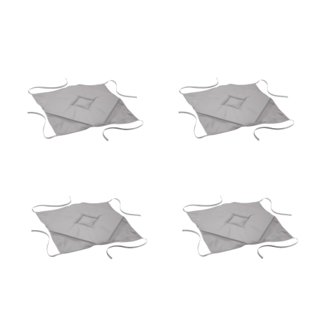 Lot de 4 galettes 4 Rabats 40 x 40 x 3 cm Essentiel Gris - Polyester