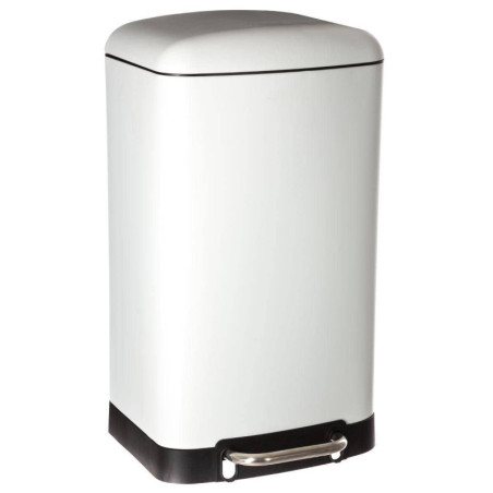 Poubelle de Cuisine à Pédale 30L | Seau Intérieur Amovible, Fermeture Douce et Silencieuse, Solide | Blanc