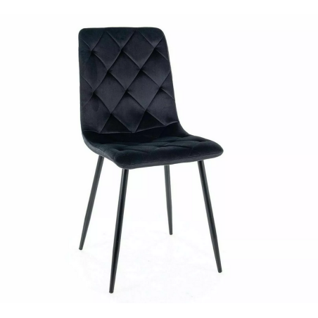 Chaise en velours "Jerry" - Velvet - Noir - l 45 x H 91 cm