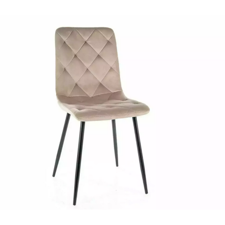 Chaise en velours "Jerry" - Velvet - Beige - l 45 x H 91 cm