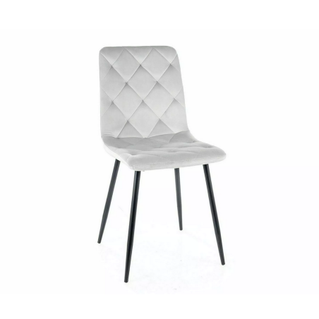 Chaise en velours "Jerry" - Velvet - Gris clair - l 45 x H 91 cm
