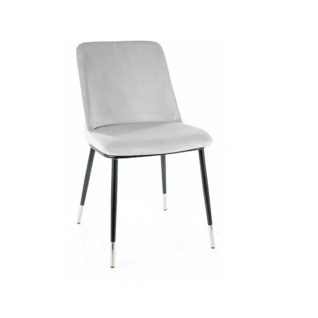 Chaise en velours "Jill" - Velvet - Gris clair - l 48 x H 85 cm