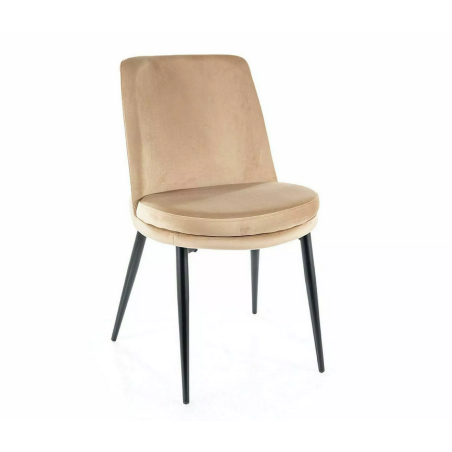 Chaise en velours "Kayla" - Velvet - Beige - l 48 x H 84 cm