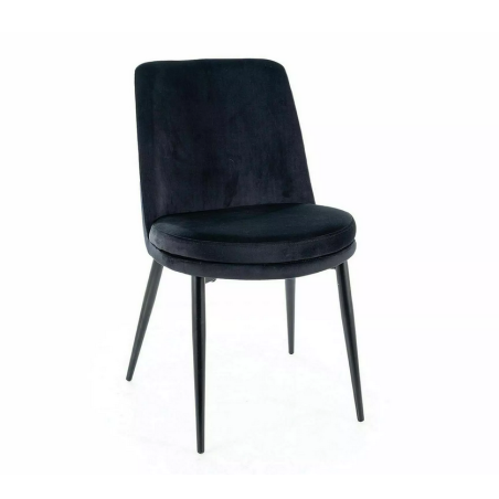 Chaise en velours "Kayla" - Velvet - Noir - l 48 x H 84 cm