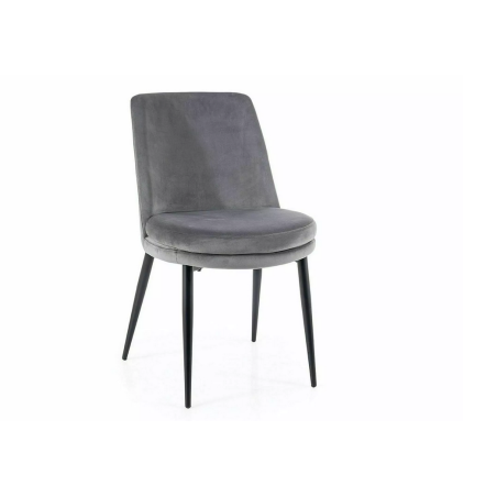 Chaise en velours "Kayla" - Velvet - Gris - l 48 x H 84 cm