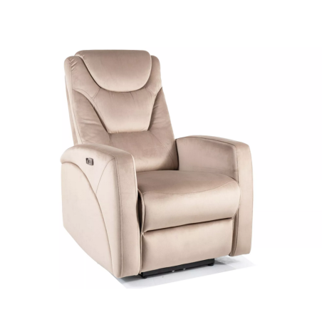 Fauteuil extensible en velours "Kronos" - Velvet - Beige foncé - l 79 x H 107 cm