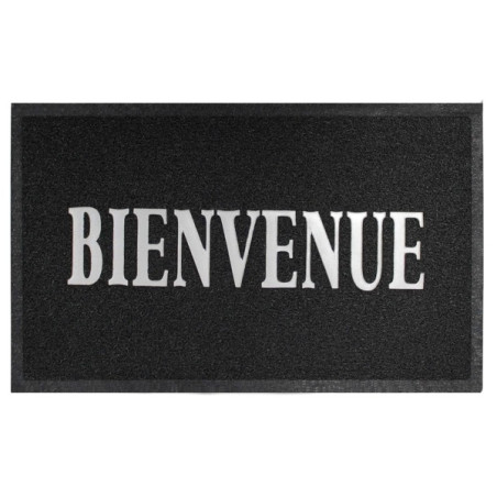 Tapis d'entrée rectangle - 40 x 75 cm - Maison - Noir/Gris
