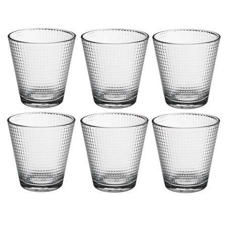 Lots de 6 gobelets en verres 25 cl | Verres à eau martelés petits points| Fabrication Française | Empilables | Tous usages