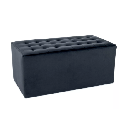 Pouf en velours "Lori 2" - Velvet - Noir - l 76 x H 34 cm