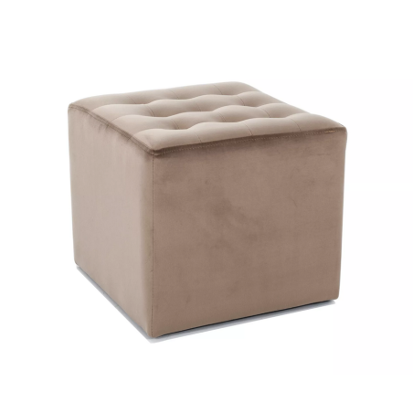 Pouf en velours "Lori" - Velvet - Beige - l 39 x H 34 cm