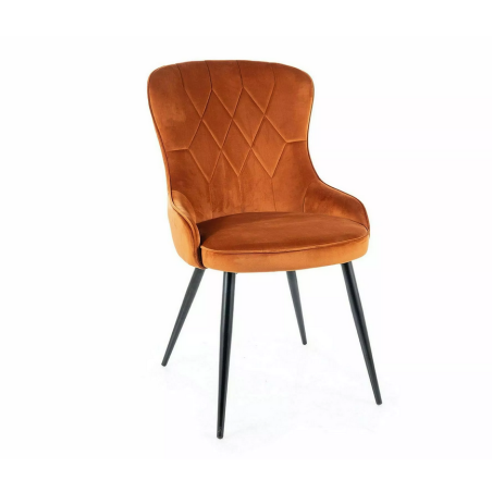 Chaise en velours "Lotus" - Velvet - Orange - l 52 x H 91 cm