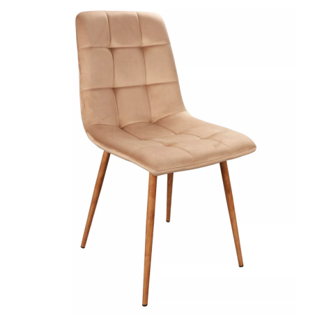 Chaise en velours "Mila D" - Velvet - Beige - l 45 x H 86 cm
