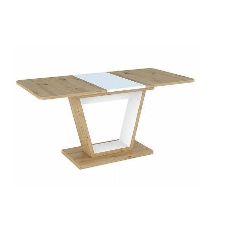 Table à manger "Nigel" - Marron clair/Blanc - L 120(160) x H 76 cm