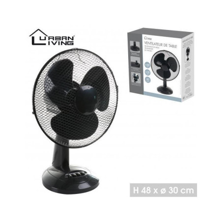 Ventilateur de table "Urban Living" - Noir - D 30 cm