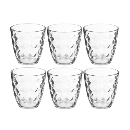 Lots de 6 gobelets en verres 25 cl | Verres à eau martelés | Fabrication Française |Empilables | Tous usages