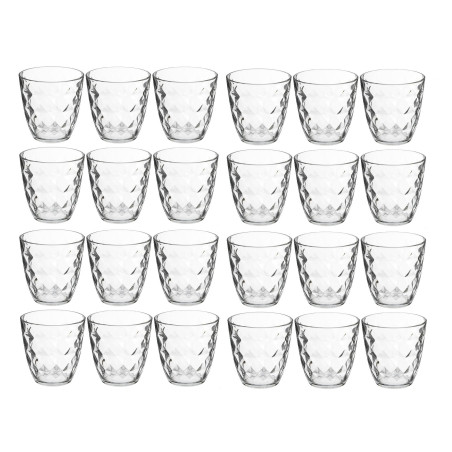 Lots de 24 gobelets en verres 25 cl | Verres à eau martelés | Fabrication Française | Empilables | Tous usages