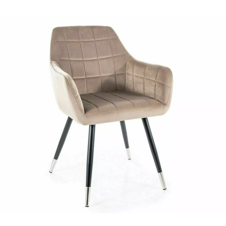 Chaise en velours "Nuxe" - Velvet - Beige - l 56 x H 83 cm