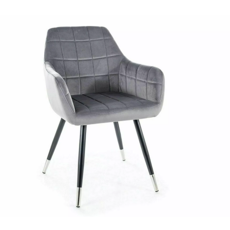 Chaise en velours "Nuxe" - Velvet - Gris - l 56 x H 83 cm
